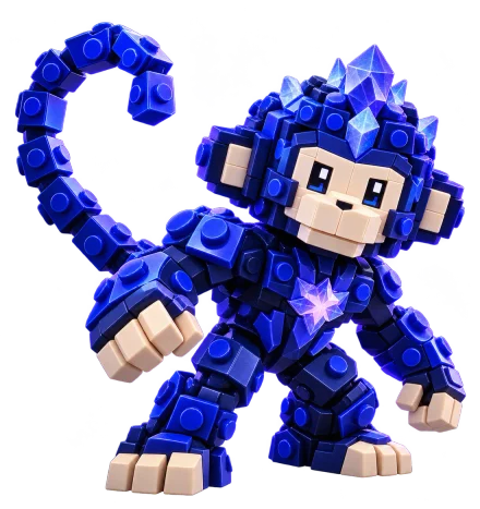Studded cosmic monkey guardian character concept