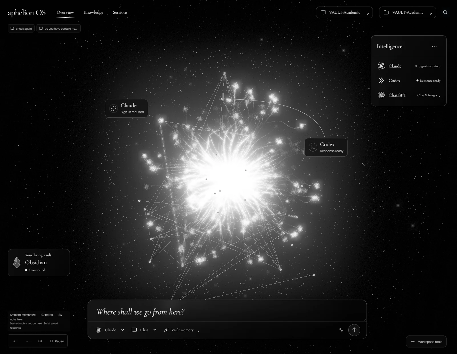 Updated APHELION OS knowledge network with Claude, Codex and Obsidian